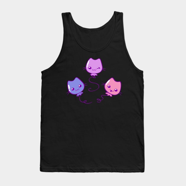 Kawaii Kitty Balloons Tank Top by HaloSenpai